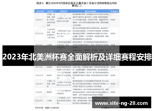 2023年北美洲杯赛全面解析及详细赛程安排